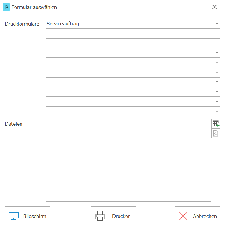 Service_Serviceauftrag_Stapelserviceaufträge_Formular auswählen