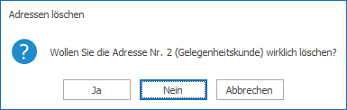 adressen löschen