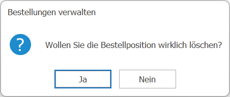 Einkauf Bestellposition löschen