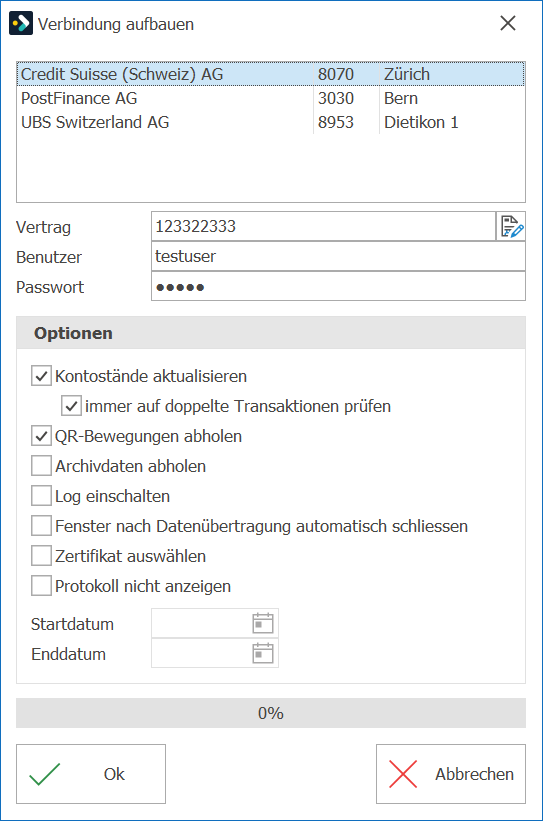 Debi_Zahlung einlesen_Verbindung aufbauen