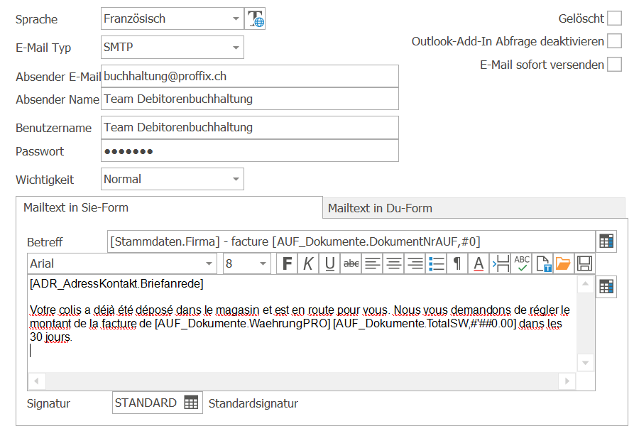 Div_E-Mail-Vorgaben Text Übersetzen Franz