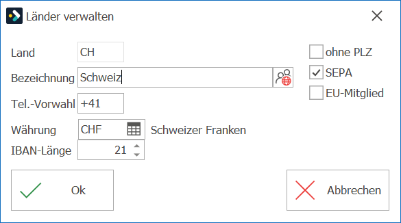 Länder verwalten