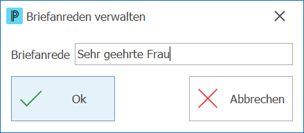 Briefanrede verwalten