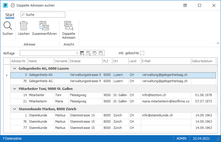 Adresse_Pflege_Doppelte Adresse suchen_2