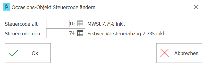 auf_Occasionsobjekte Steuercode ändern
