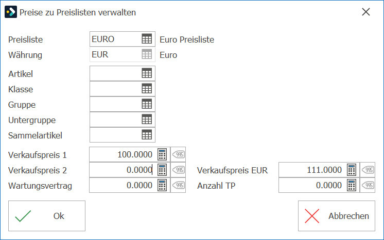 Preis_Extra_Preise zu Preislisten verwalten