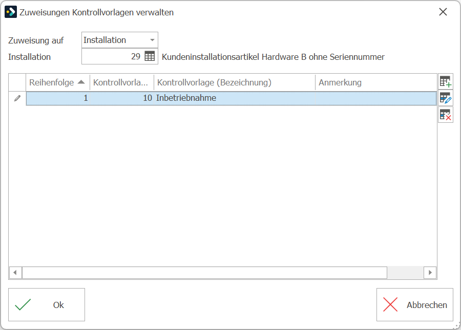 Zuweisung auf "Artikel"