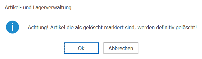 artikel löschen gelöschte