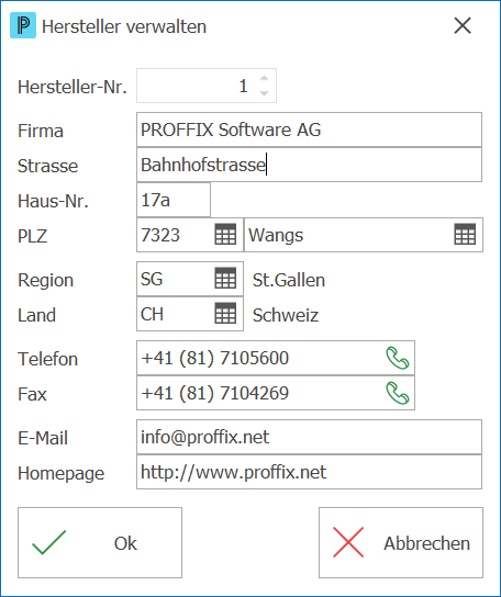 Lager Hersteller verwalten