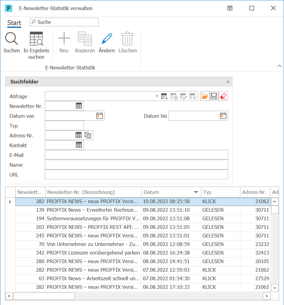 CRM_Newsletter_Statistik verwalten