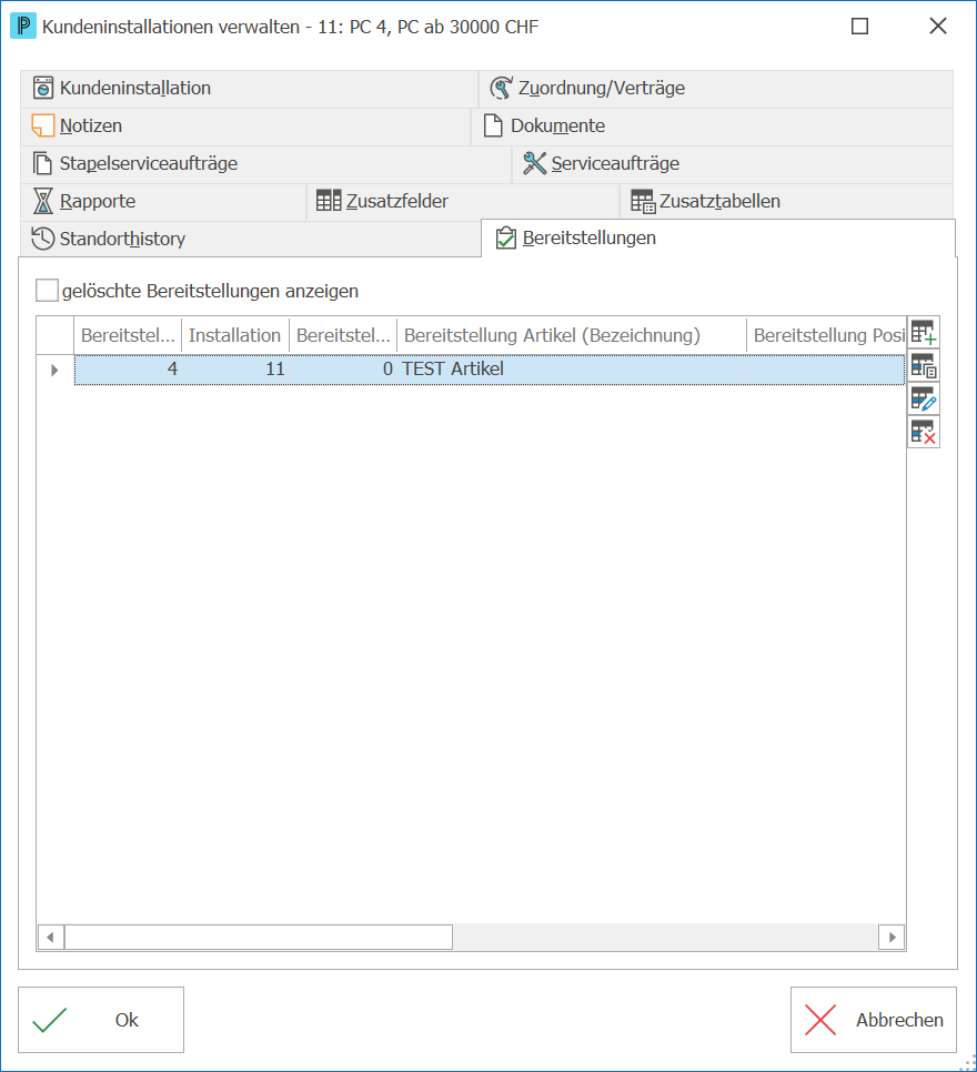 Service_Serviceauftrag_Installationsinfo anzeigen_Bereitstellungen