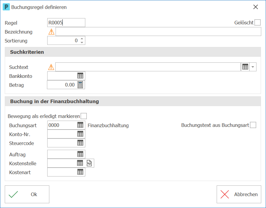 E-Bankig_Buchungsregeln_neue Buchungsregel erfassen