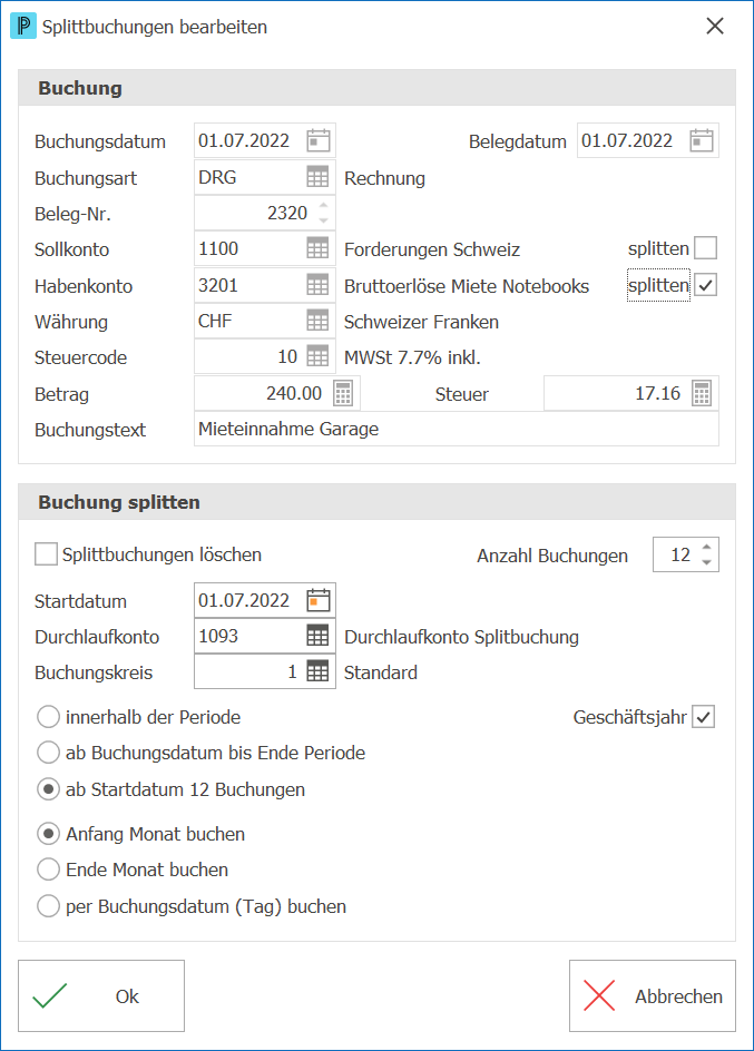 Fib_Splittbuchungen bearbeiten