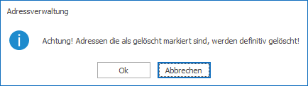 adressen löschen gelöschte