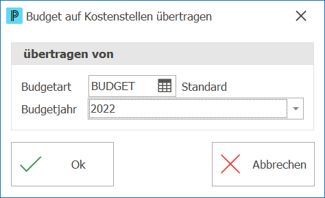 Fib_Budget auf Kostenstellen übertragen