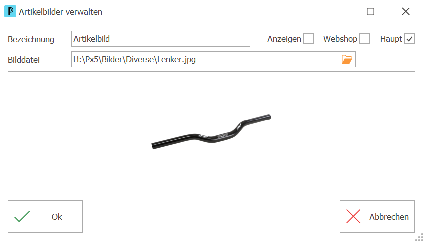 Artikel Bilder verwalten