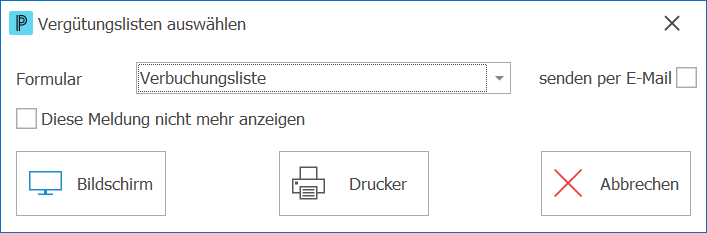 kre_Vergütung buchen_Verbuchungslisten auswählen