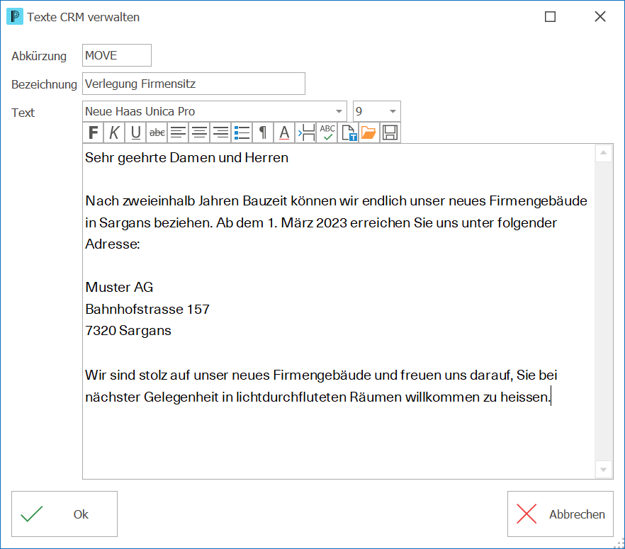 CRM_E-Newsletter_Texte verwalten