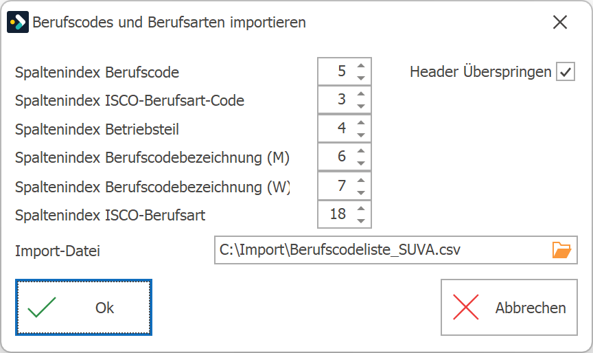 Lohn_Berufscode_Import