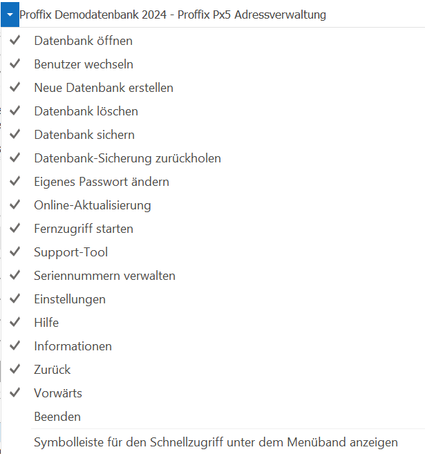 Schnellzugriffsleiste