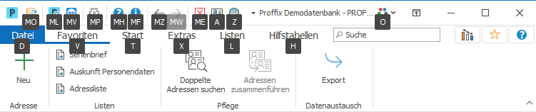 Tastaturbedienung
