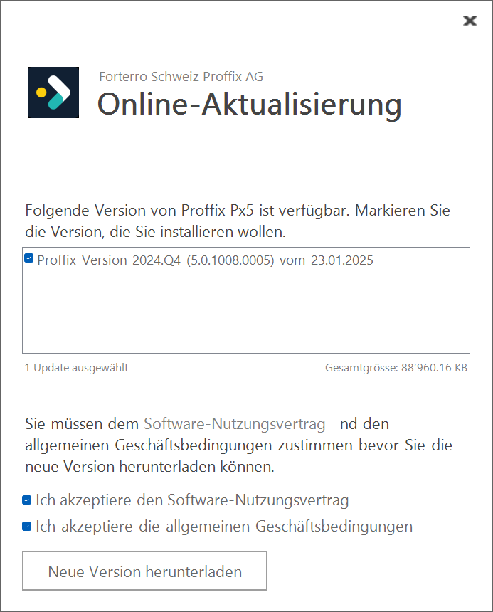 UpdateVersionensuchen