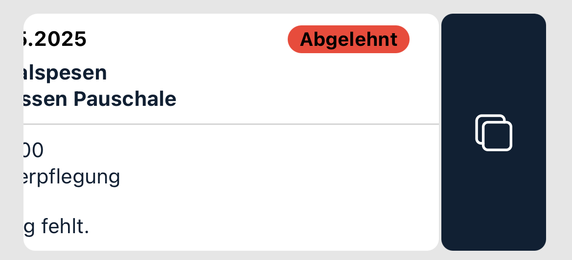 Expenses_Abgelehnter Spesenantrag_Kopieren